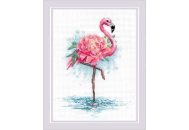  2117 Цветущий фламинго. Набор для вышивки крестом Riolis