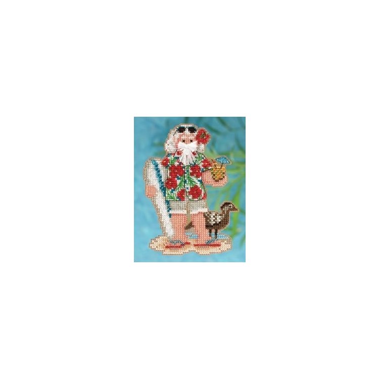 MH202301 Гавайский Санта. Набор для вышивки в смешанной технике Mill Hill - 1