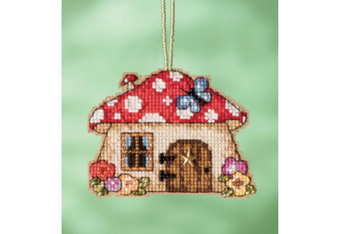 вишивка гладдю MH162215 Грибний будиночок. Набір для вишивки в змішаній техниці Mill Hill