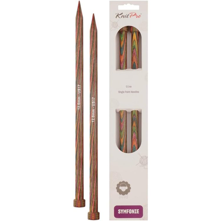 20213 Спицы прямые Symfonie Wood KnitPro, 25 см, 12.00 мм - 1