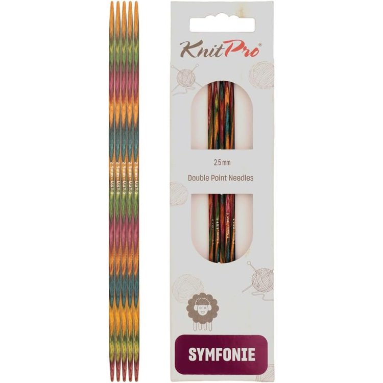 20103 Спиці шкарпеткові Symfonie Wood KnitPro, 15 см, 2.50 мм - 1