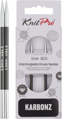 41321 Спиці знімні короткі Karbonz KnitPro 3.00 мм - 1 41321 Спиці знімні короткі Karbonz KnitPro 3.00 мм - 1