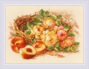 1827 Соковитий персик. Набір для вишивки хрестиком Ріоліс - 1