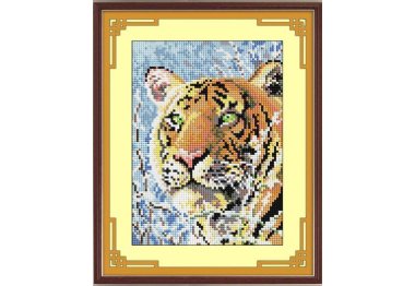 алмазная вышивка 30311 Заснеженный Тигр. Набор для рисования камнями