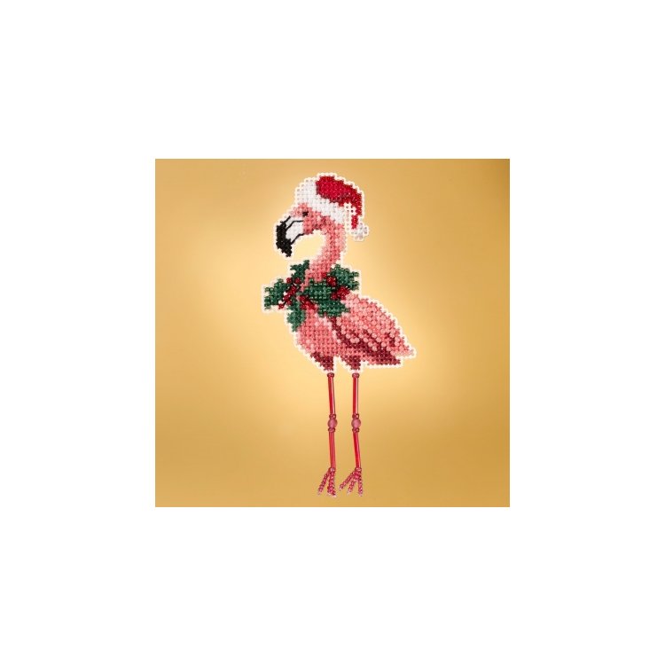 MH181935 Святковий фламінго. Набір для вишивки в змішаній техніці Mill Hill - 1