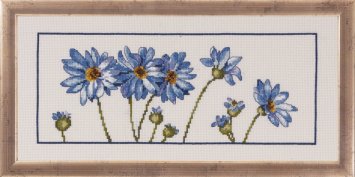 92-0311 Блакитні маргаритки. Набір для вишивання хрестом PERMIN - 1