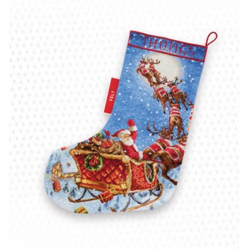 Набір для вишивки хрестиком LETI 989 The Reindeers on it's way! Stocking. Letistitch - 1