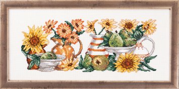 12-5186 Жовті квіти. Набір для вишивання хрестом PERMIN - 1