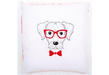  PN-0155963 Собака в червоних окулярах. Набір для вишивки гладдю Vervaco