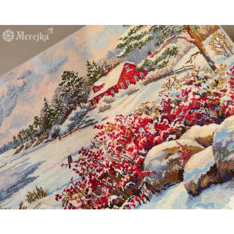 K-261 Озерний будинок. Набір для вишивки хрестом Мережка - 2