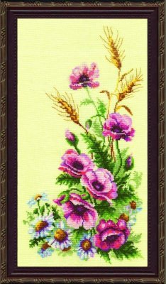 №231 Триптих Польові квіти Набір для вишивання хрестом - 1