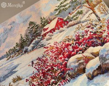 K-261 Озерний будинок. Набір для вишивки хрестом Мережка - 2