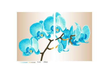  ТК101 Яркая голубая орхидея. Схема для вышивки бисером (габардин) ТМ Барвиста Вишиванка