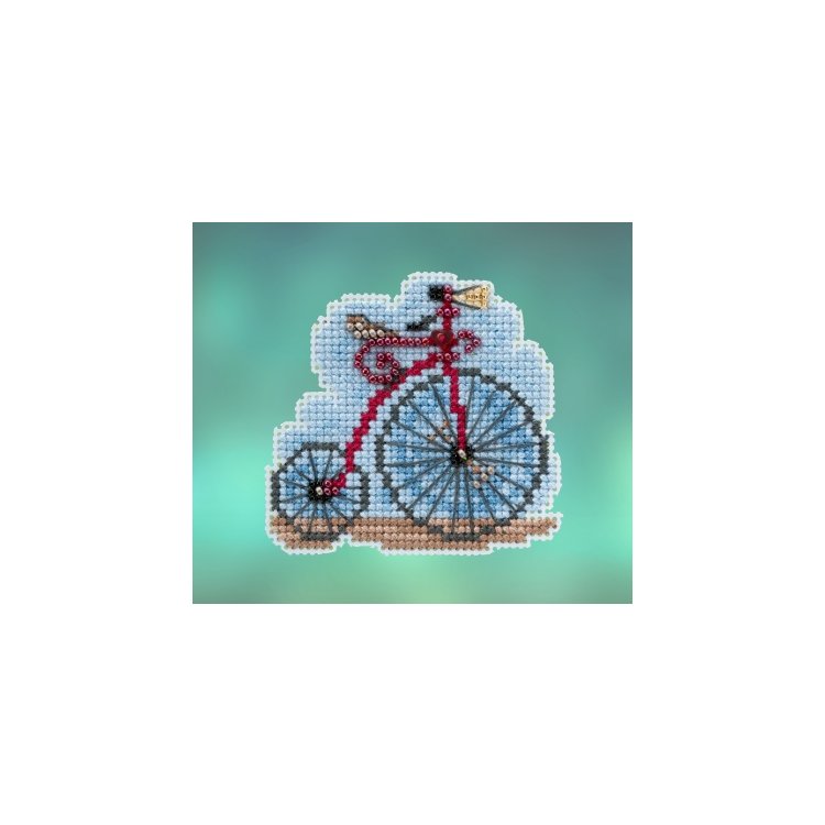 MH182011 Винтажный велосипед. Набор для вышивки в смешанной технике Mill Hill - 1 MH182011 Винтажный велосипед. Набор для вышивки в смешанной технике Mill Hill - 1