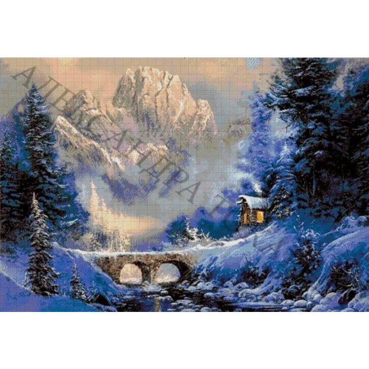 40-4674-НЗ Захід сонця в горах. Набір для вишивання бісером ТМ Токарєва А. - 1