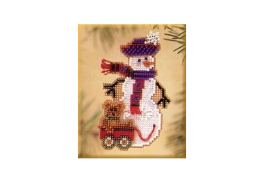 вышивка гладью MHSC37 Снеговик с мишкой. Набор для вышивки в смешанной технике Mill Hill