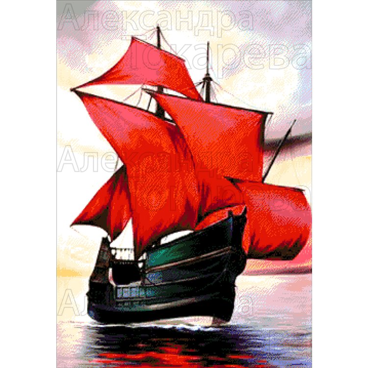 41-3036-НА Алые паруса. Набор для вышивания бисером ТМ Токарева А. - 1
