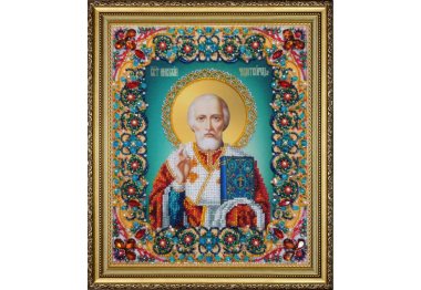  Набор для вышивки бисером Икона "Святой Николай Чудотворец" Р-434 ТМ Картины бисером
