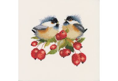  H775 Маленькі пташки на ягодах. Набір для вишивки хрестиком Heritage Crafts