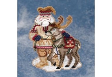 вышивка гладью MH209302 Лапландский Санта. Набор для вышивки в смешанной технике Mill Hill