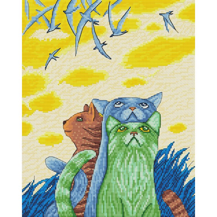Набір для вишивання хрестом Котоманія. Серпокрильці Ksenya project 10-005 - 2 Набір для вишивання хрестом Котоманія. Серпокрильці Ksenya project 10-005 - 2