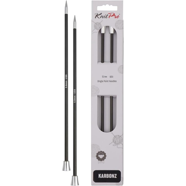 41260 Спицы прямые Karbonz KnitPro 25 см 5.00 мм - 1 41260 Спицы прямые Karbonz KnitPro 25 см 5.00 мм - 1