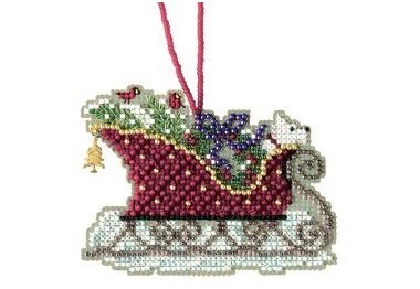 вишивка гладдю MH161734 Вічнозелені санки. Набір для вишивки в змішаній техніці Mill Hill