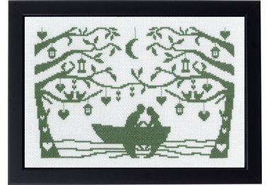  92-9366 Пара в човні (Couple in boat. Набір для вишивання хрестом PERMIN