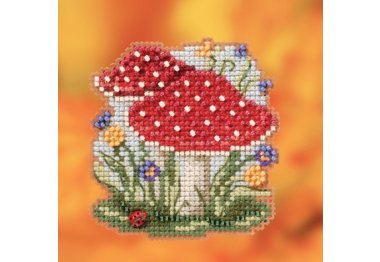 вишивка гладдю MH182024 Гриб з червоним капелюхом. Набір для вишивки в змішаній техниці Mill Hill