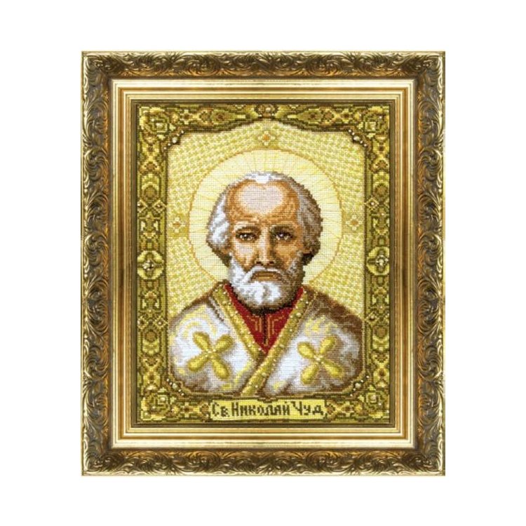 №253 Икона Святителя Николая Чудотворца Набор для вышивания крестом - 1