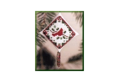 вишивка гладдю MHTD20 Святковий кардинал. Набір для вишивки в змішаній техниці Mill Hill