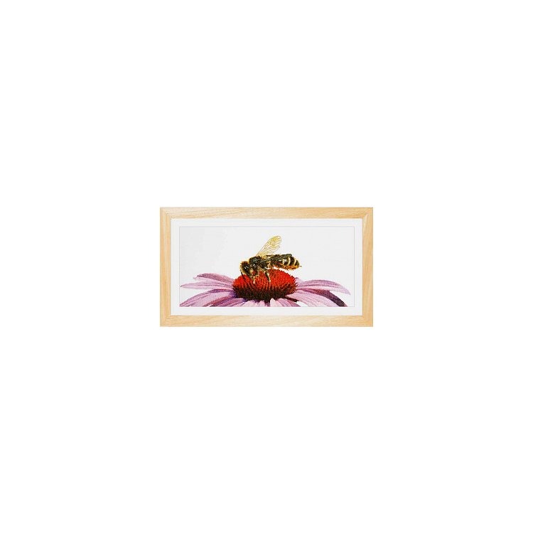 549 Bee on Echinacea Linen. Набор для вышивки крестом Thea Gouverneur - 1