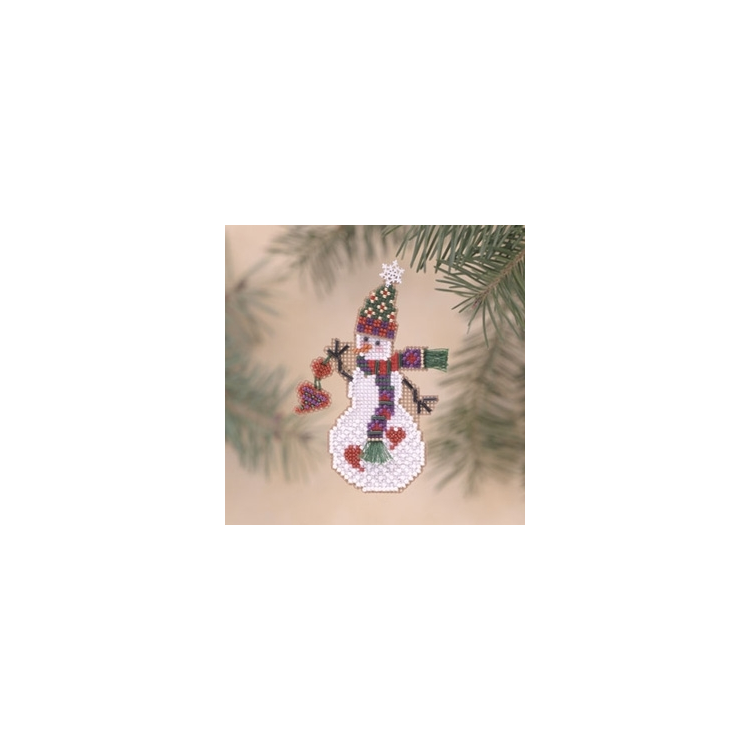 MHSC39 Снеговик с сердечком. Набор для вышивки в смешанной технике Mill Hill - 1