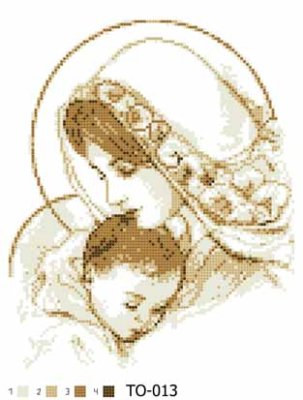 ТО-013 Марія з дитям коричнева. Схема для вишивки бісером (габардин) ТМ Барвиста Вишиванка - 1