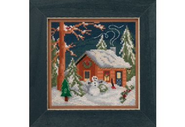вышивка гладью MH141834 Рождественский домик. Набор для вышивки в смешанной технике Mill Hill