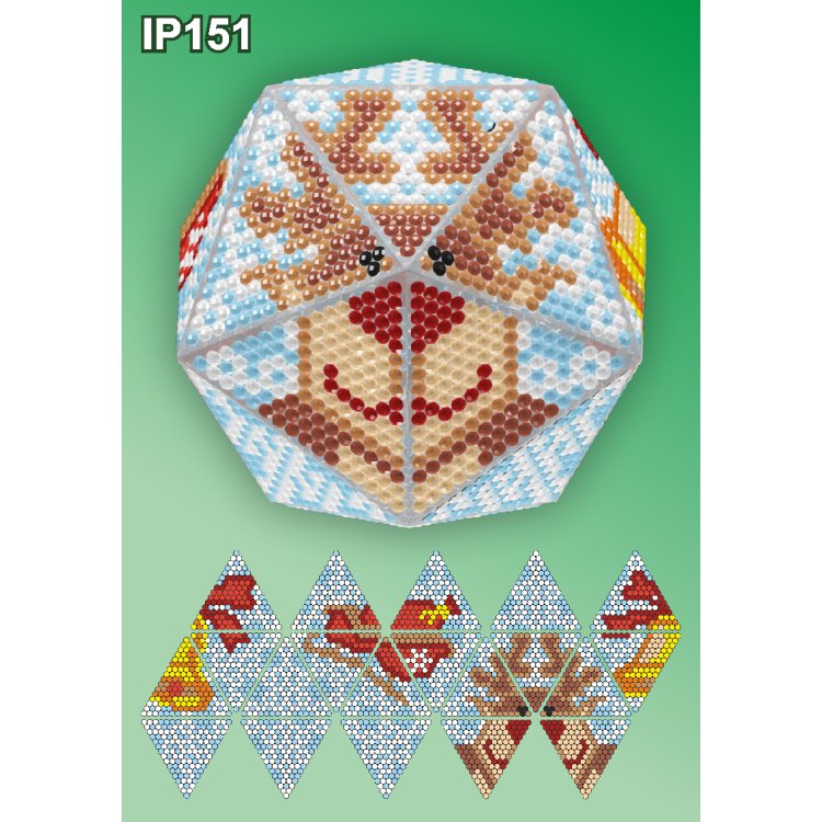 IP151 Новорічна куля Олень. Набір алмазної вишивки ТМ Вдохновение - 1