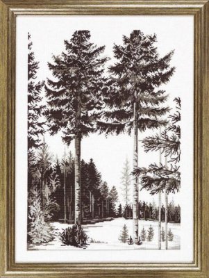 70-3127 Дерева. Графіка. Набір для вишивання хрестом PERMIN - 1 70-3127 Дерева. Графіка. Набір для вишивання хрестом PERMIN - 1