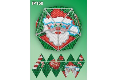 алмазная вышивка IP150 Новогодний шар Дед Мороз. Набор алмазной вышивки ТМ Вдохновение