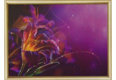 алмазна вишивка КС-169 Пурпурова лілія Набір картина стразами