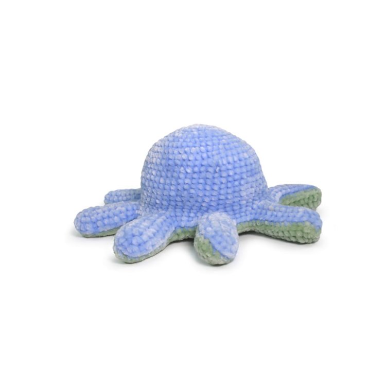 1 AMIGURUMI KIT - REVERSIBLE OCTOPUS Hydrangea &amp; Neo Mint. Набор для вязания игрушки - 3