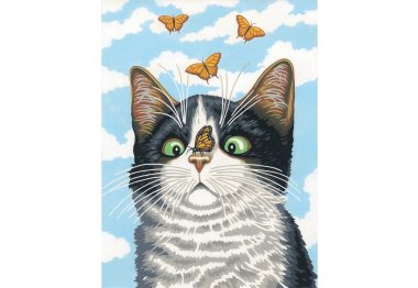  73-91808 Набір для малювання фарбами за номерами Dimensions "Kitten with butter"Кошеня з метеликами"