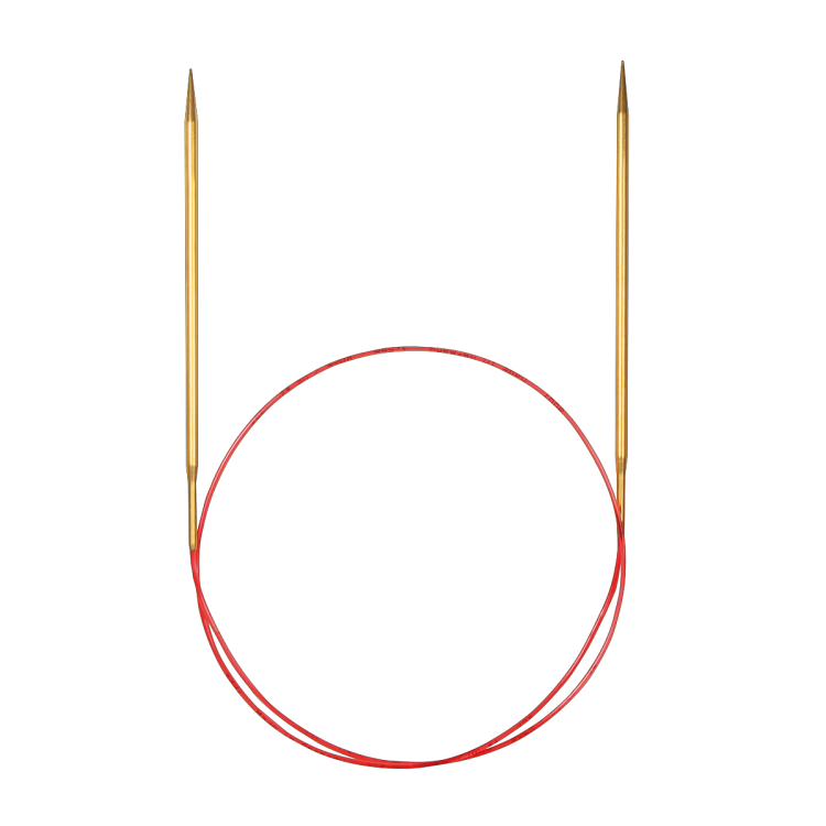 Спицы круговые с удлиненным кончиком позолоченные для тонкой пряжи арт. 714-7 - 1