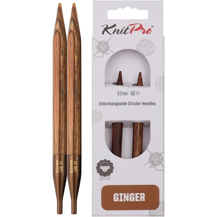 31232 Спиці з`ємні короткі Ginger KnitPro, 8.00 мм - 1 31232 Спиці з`ємні короткі Ginger KnitPro, 8.00 мм - 1