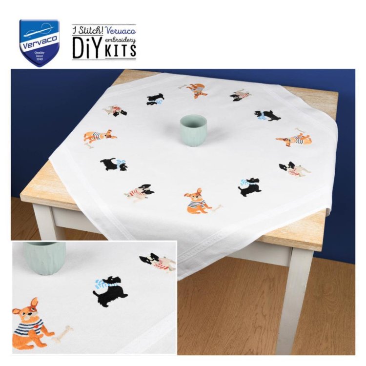 PN-0184979 Собаки. Набір для вишивки скатертини гладдю Vervaco - 1
