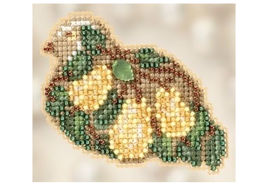 вышивка гладью MH182306 Грушевая куропатка. Набор для вышивки в смешанной технике Mill Hill