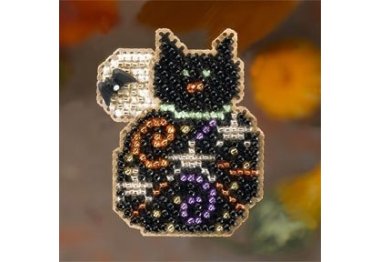 вишивка гладдю MH186206 Магічний кошеня. Набір для вишивки в змішаній техніці Mill Hill