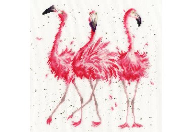  XHD24 Pink Ladies "Рожеві фламінго" Bothy Threads. Набір для вишивки хрестиком