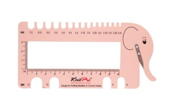 10994 Шкала розмірів для спиць і гачків з різаком для пряжі KnitPro (рожевий) - 1
