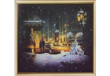 алмазная вышивка КС-156 Огни зимнего города Набор картина стразами