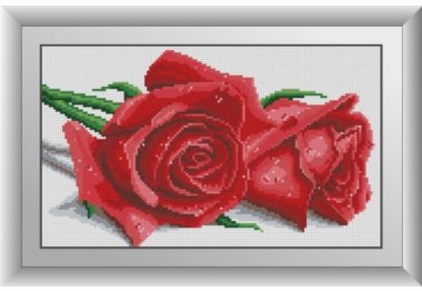 алмазна вишивка 30631 Пара червоних троянд. Набір для малювання камінням